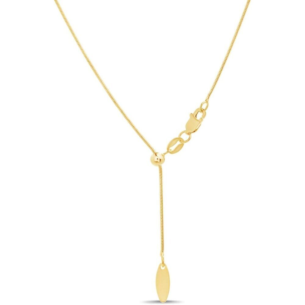 Women Yellow Snake 925 Sterling Silver 14-24" Adjustable Chain Necklace Jewelry